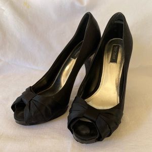 WHBM Satin Platform Pumps